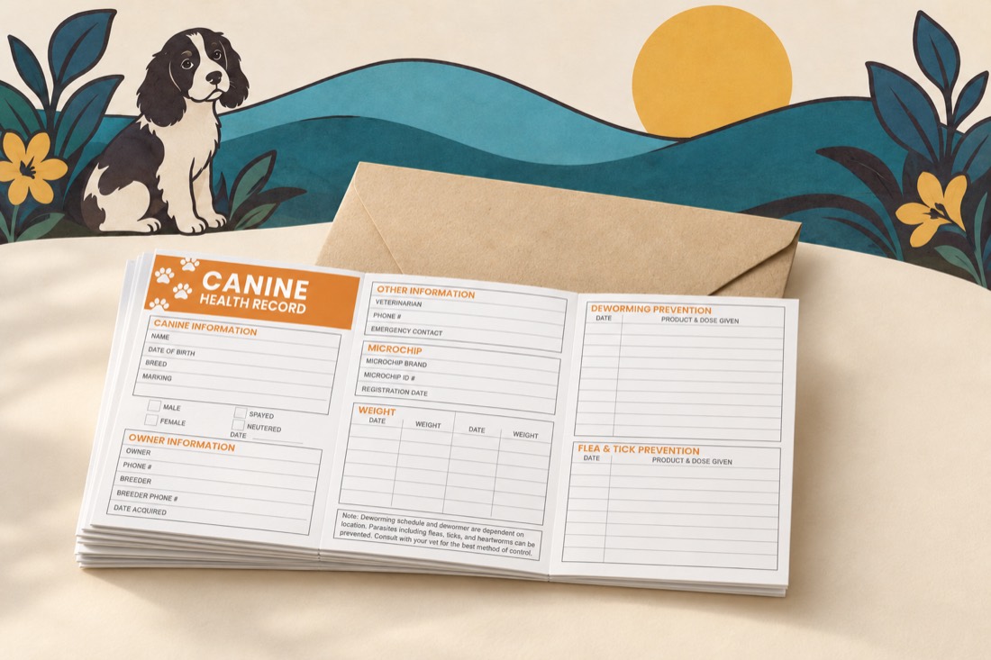 Good Harbor canine health record booklets